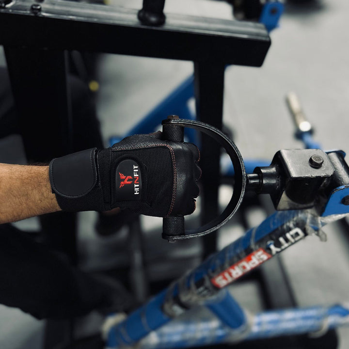 Premium Leather Weightlifting Gloves (Black)