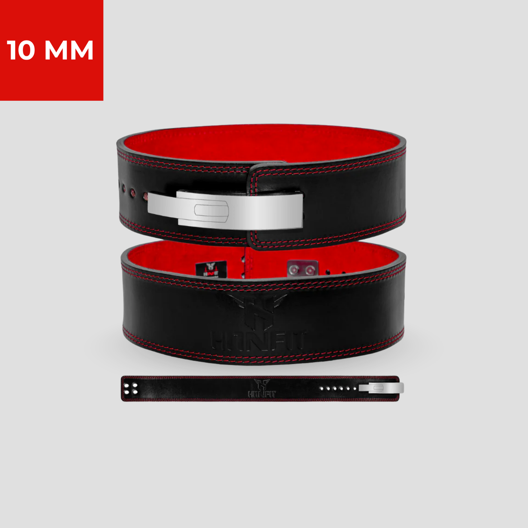 10mm Lever Powerlifting Belt (Double Tone - Black/Red)