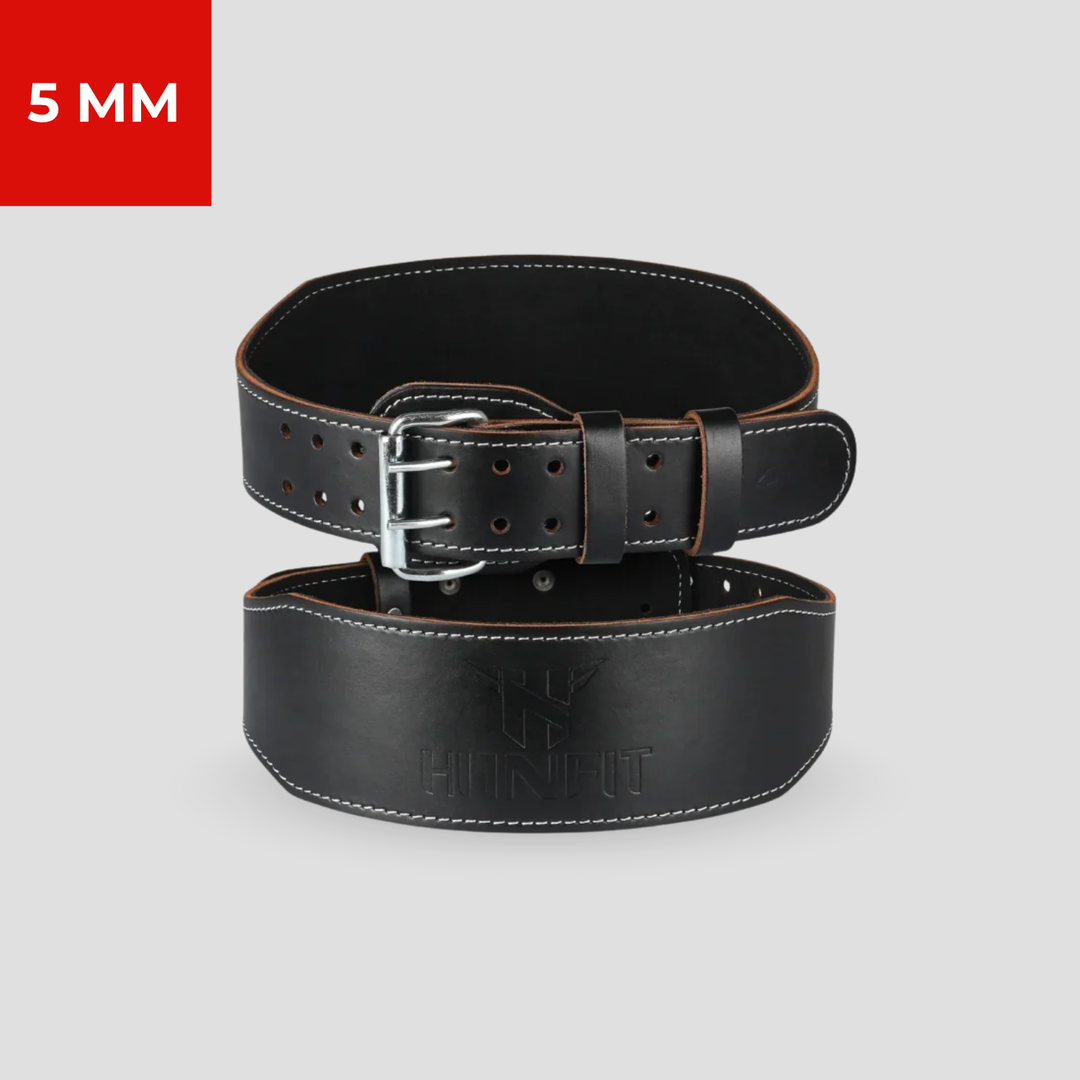 Classic Weight Lifting Leather Belt (10cm Wide - Black)