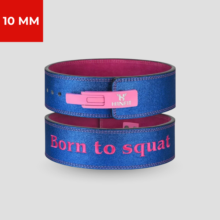 10mm Lever Belt (Sparkle Blue - Born to Squat)
