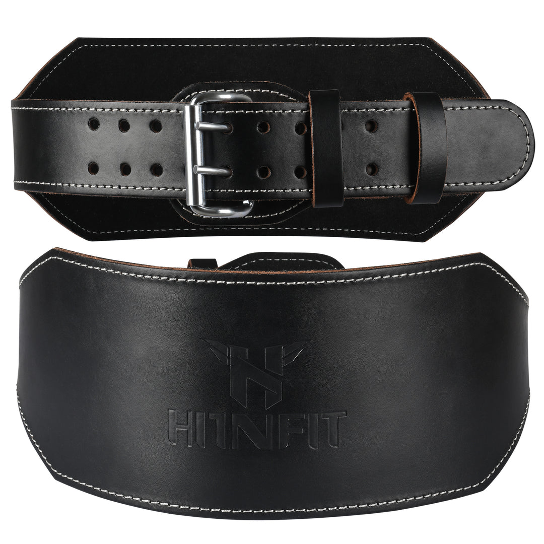 15cm Wide Black Leather Weight Lifting Belt