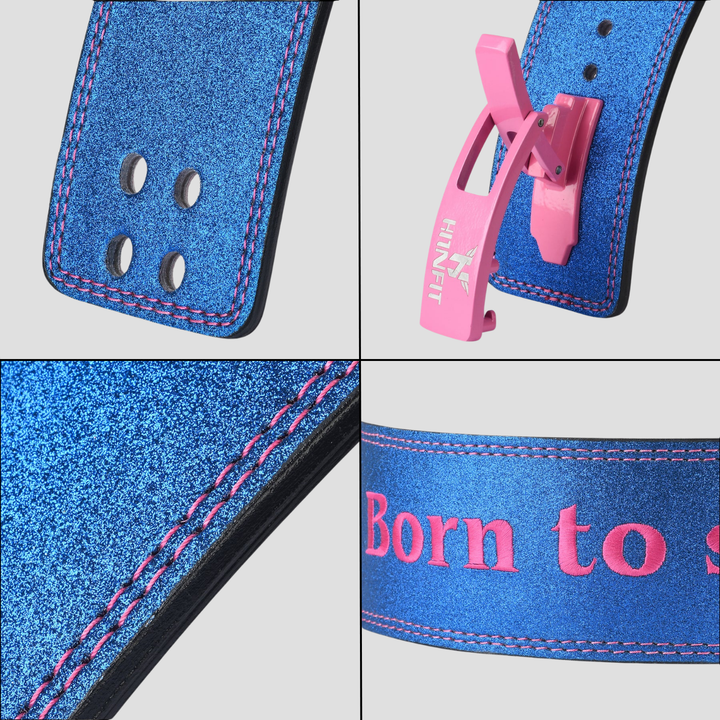 10mm Lever Belt (Sparkle Blue - Born to Squat)