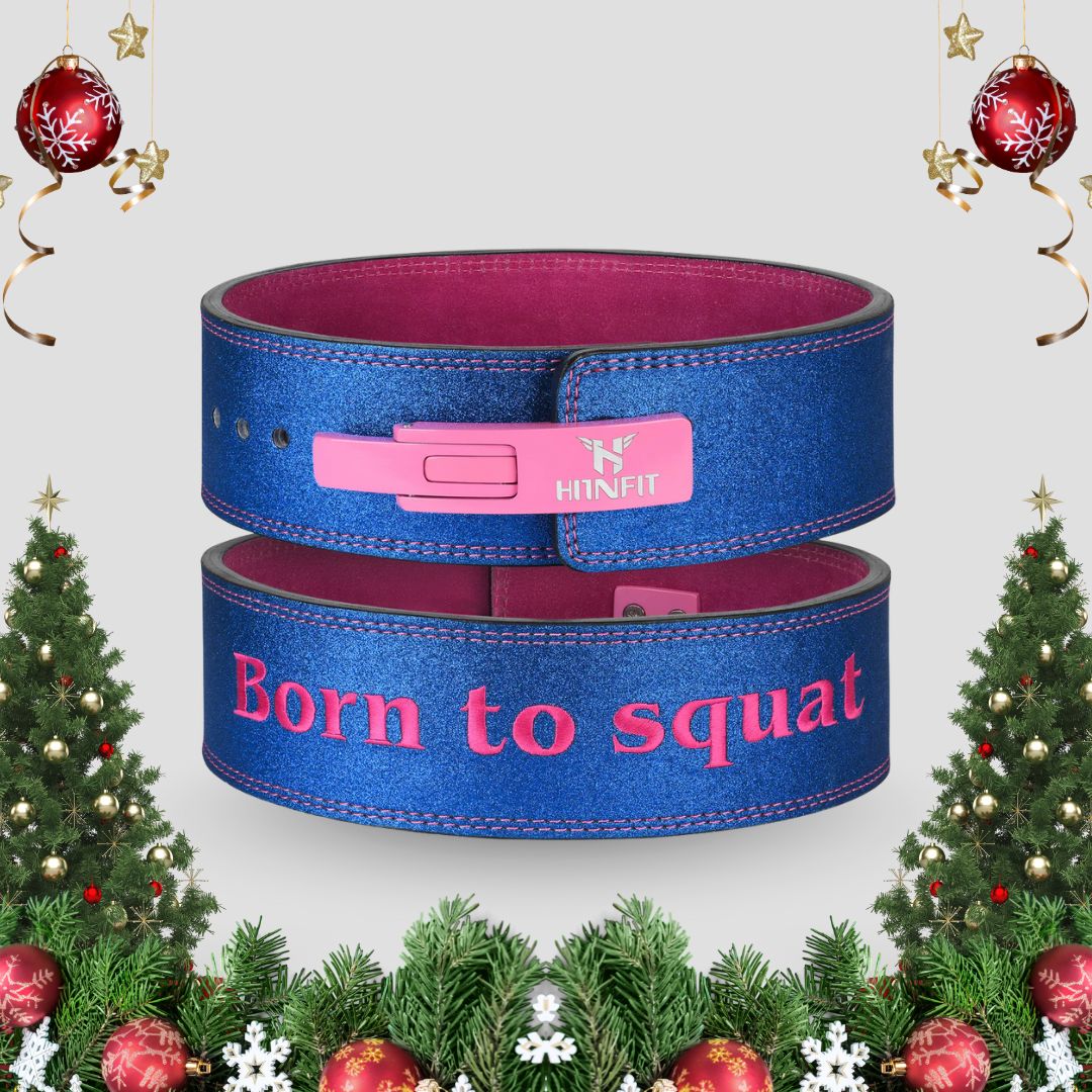 10mm Lever Belt (Sparkle Blue - Born to Squat)