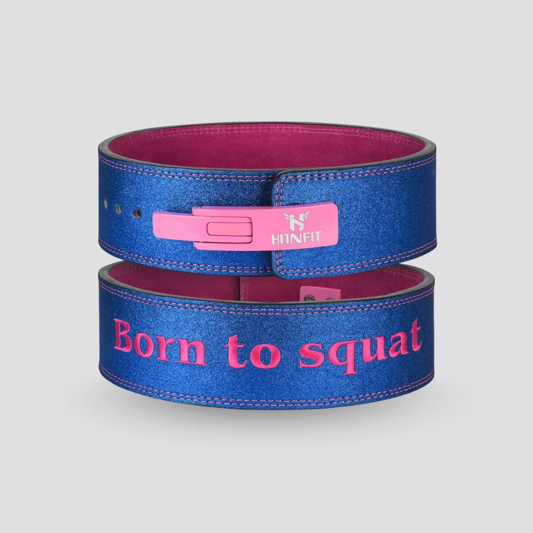 10mm Lever Belt (Sparkle Blue - Born to Squat)