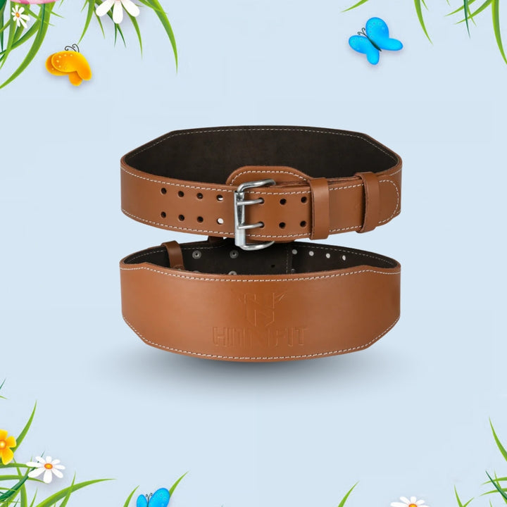 Classic Weight Lifting Leather Belt (10cm Wide - Brown)