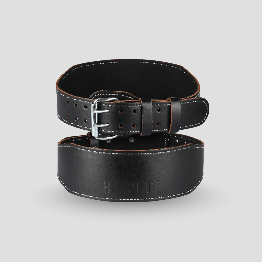 Classic Weight Lifting Leather Belt (10cm Wide - Black)
