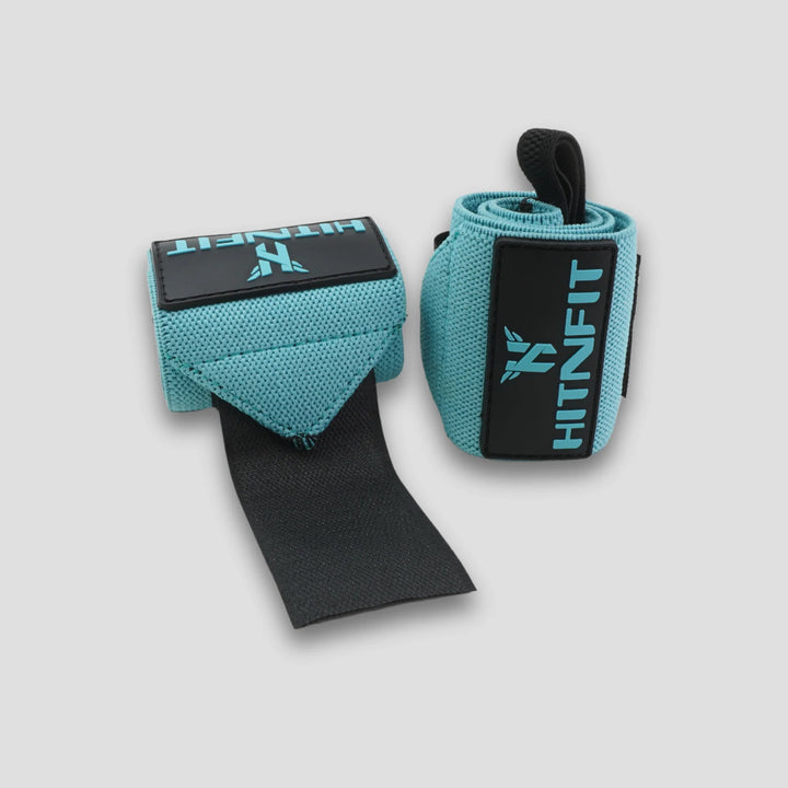 Weightlifting Wrist Wraps 18" (Heavy - Aqua)