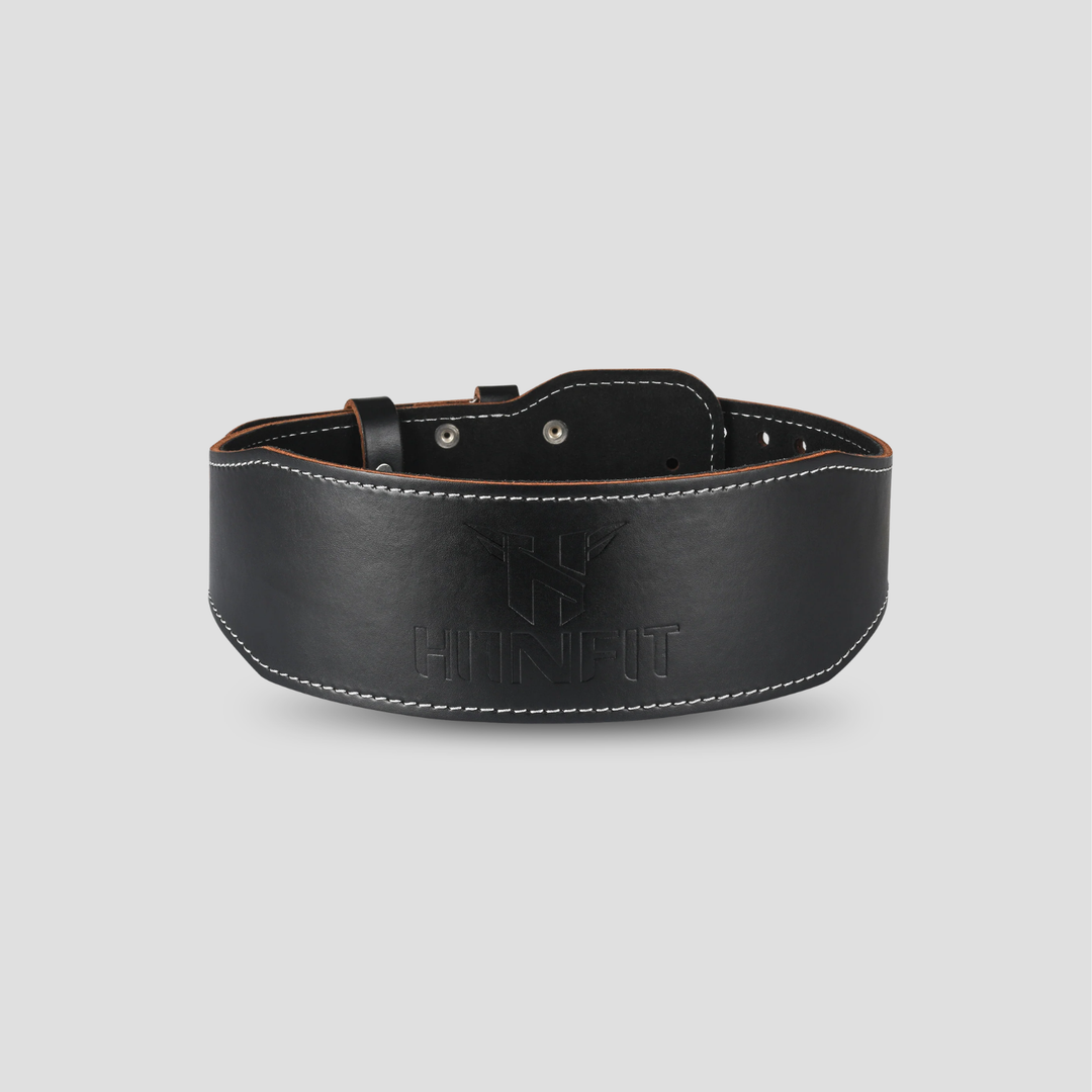 Classic Weight Lifting Leather Belt (10cm Wide - Black)