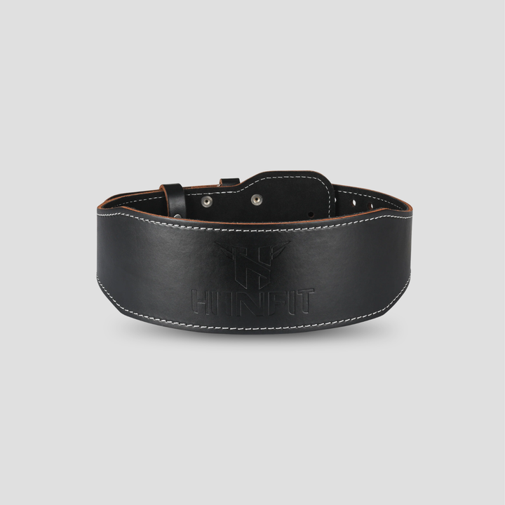 Classic Weight Lifting Leather Belt (10cm Wide - Black)