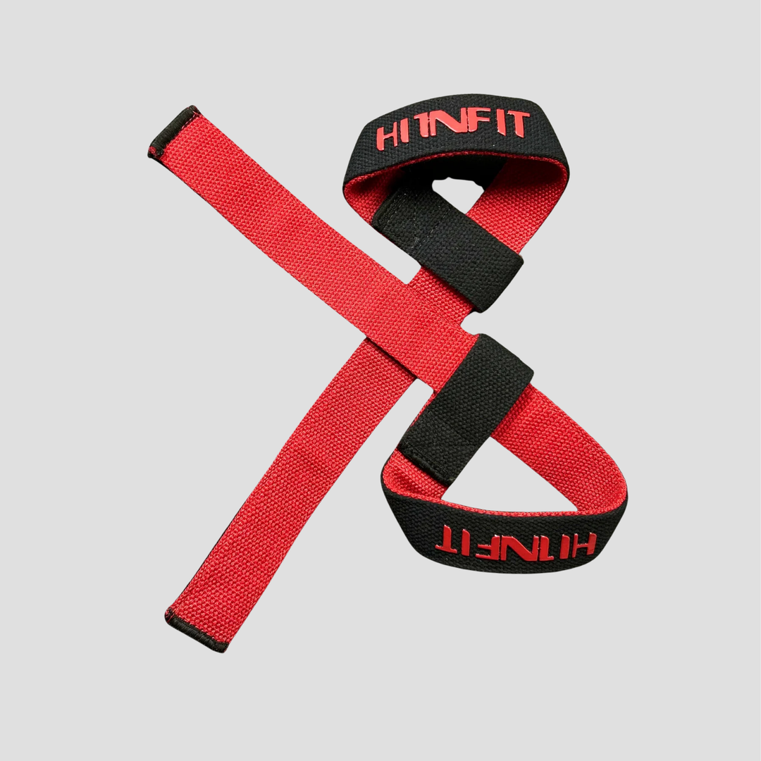 Dual-Ply Cotton Lifting Straps (Black/Red - 24")