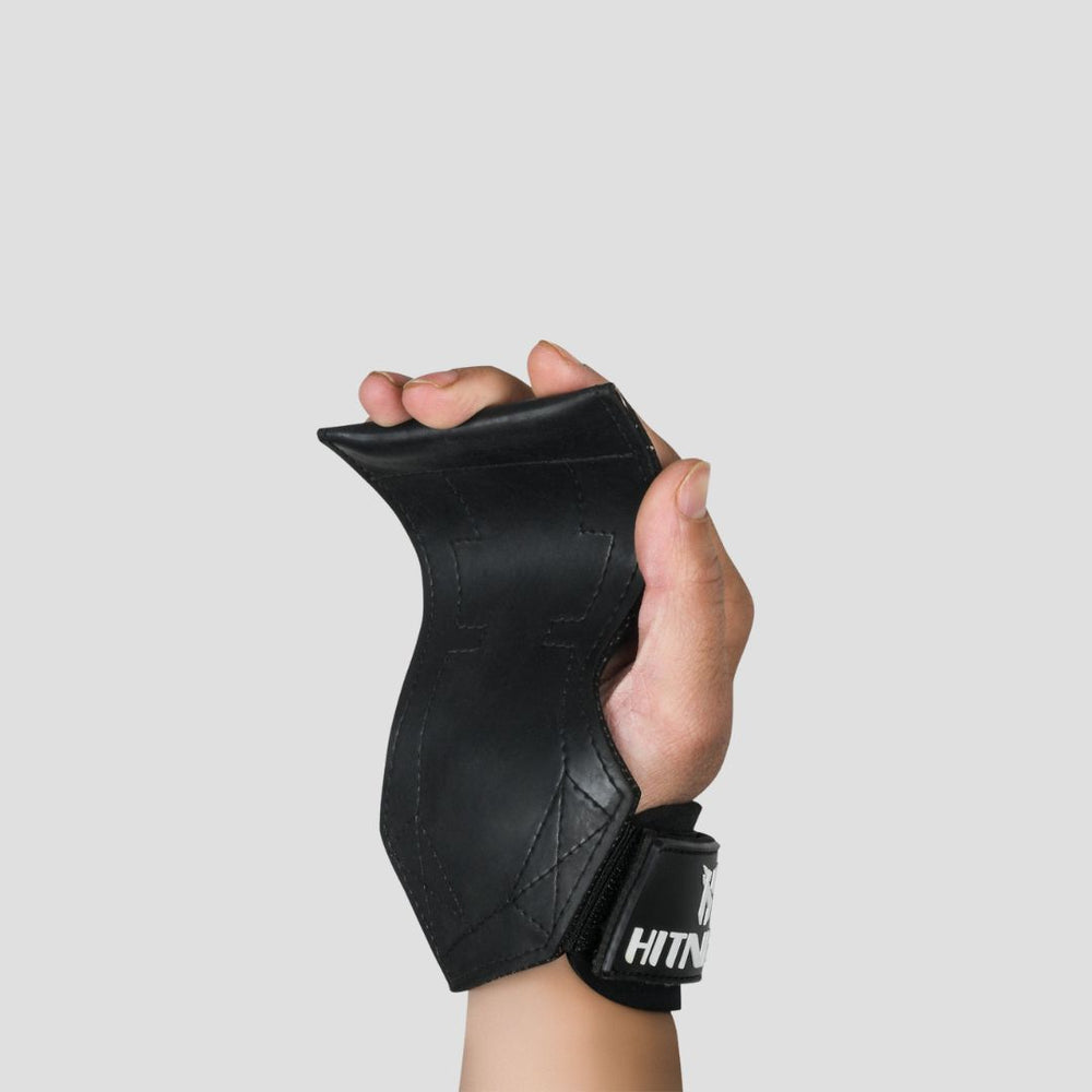 Black premium leather lifting grip