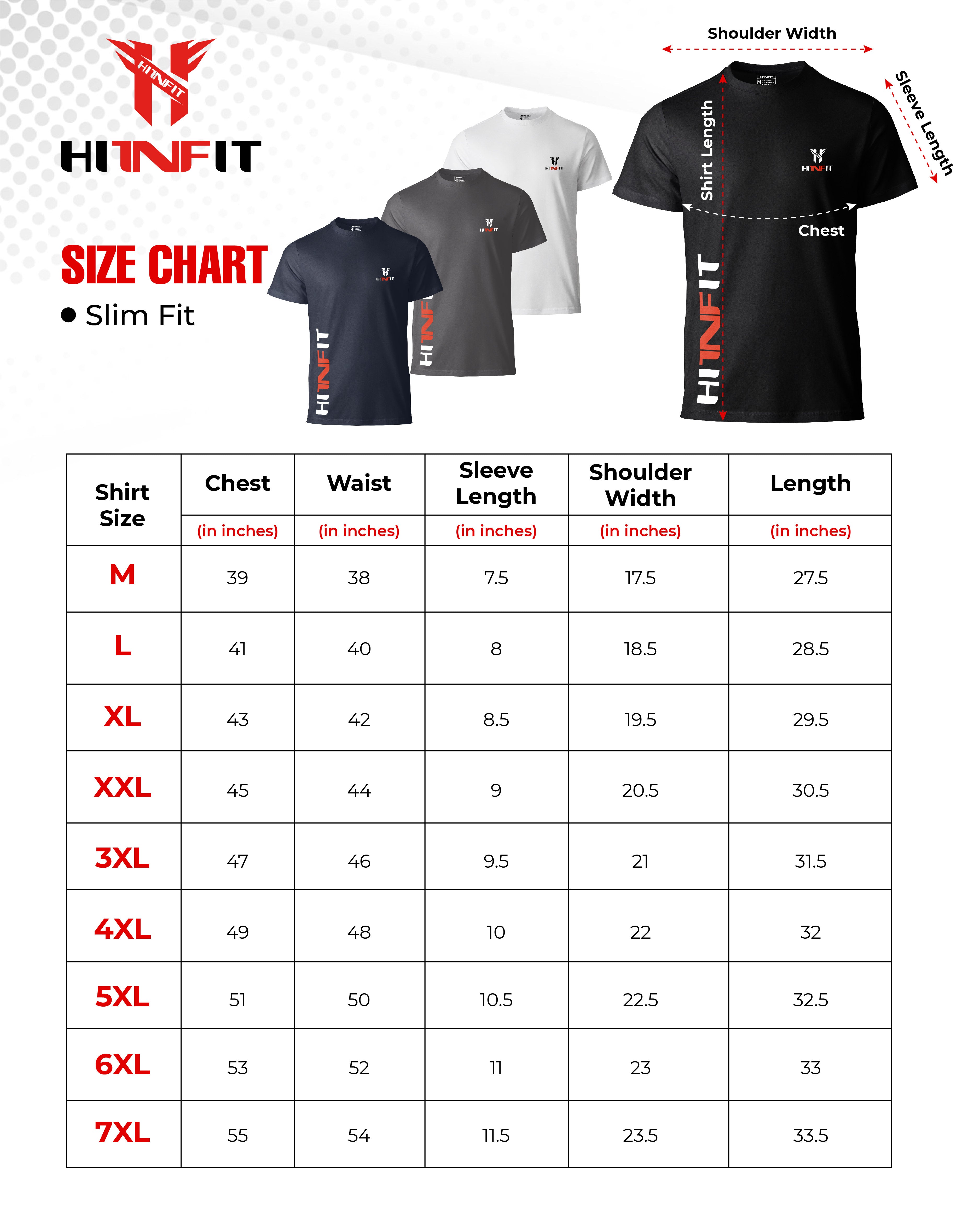 dri fit shirt size guide